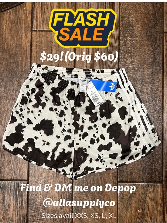 adidas Originals Pants - 🤎🤍 adidas Cow Print Satin Shorts - SOLD OUT ONLINE! XXS, XS, L, XL